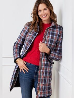 Talbots tartan plaid zipper front jacket- Size M
